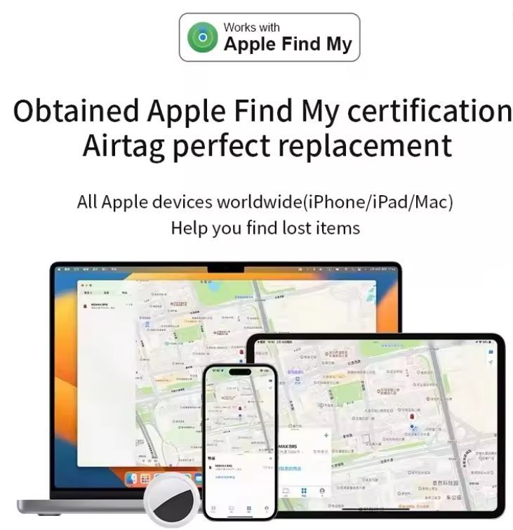 Tracky™ – Smart GPS Tracker Compatible with iPhone (Find My)